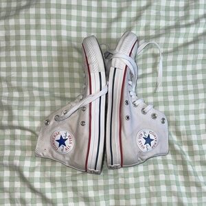Converse All-Star White and Red High-Top Sneakers